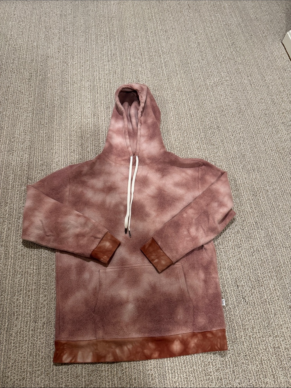 Women's Dusty Rose Tie-Dye Hoodie with Contrast Trim